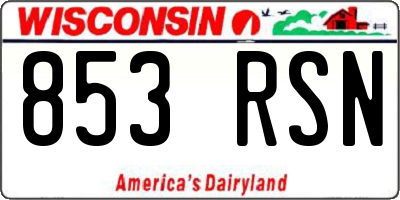 WI license plate 853RSN