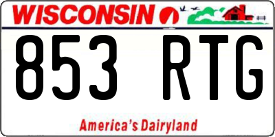 WI license plate 853RTG