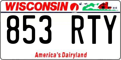 WI license plate 853RTY