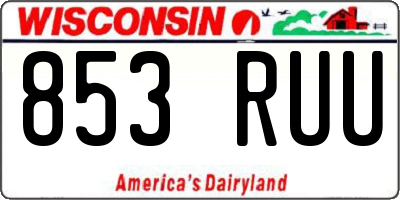 WI license plate 853RUU