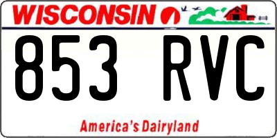 WI license plate 853RVC