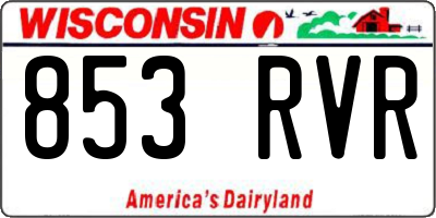 WI license plate 853RVR