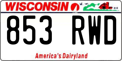 WI license plate 853RWD