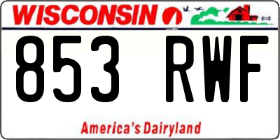 WI license plate 853RWF