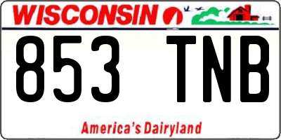 WI license plate 853TNB