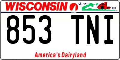 WI license plate 853TNI