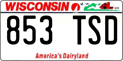 WI license plate 853TSD