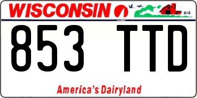 WI license plate 853TTD