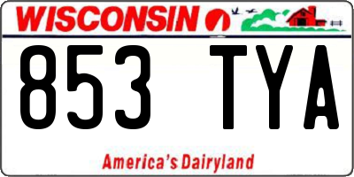 WI license plate 853TYA