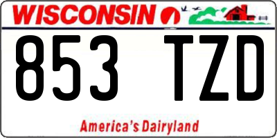 WI license plate 853TZD