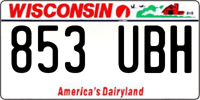 WI license plate 853UBH