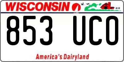 WI license plate 853UCO