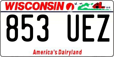 WI license plate 853UEZ
