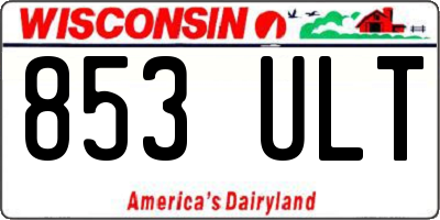 WI license plate 853ULT