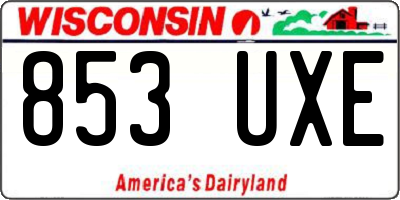 WI license plate 853UXE