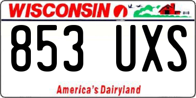WI license plate 853UXS