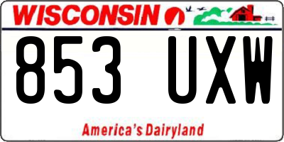WI license plate 853UXW