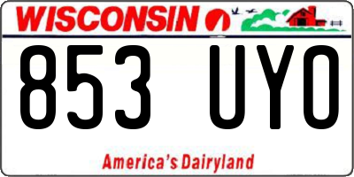WI license plate 853UYO