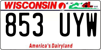 WI license plate 853UYW
