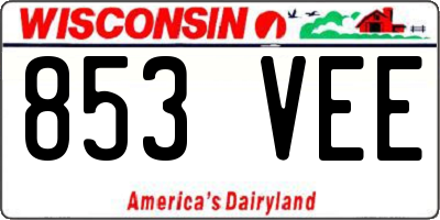 WI license plate 853VEE