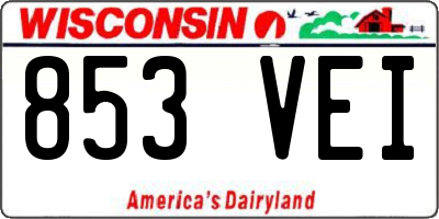 WI license plate 853VEI