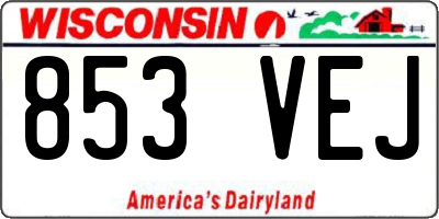 WI license plate 853VEJ