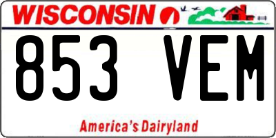 WI license plate 853VEM