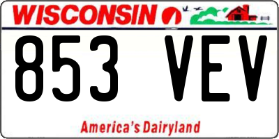 WI license plate 853VEV