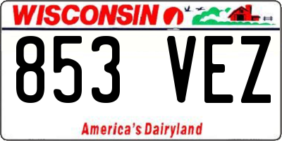 WI license plate 853VEZ