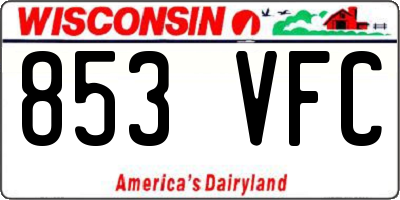 WI license plate 853VFC