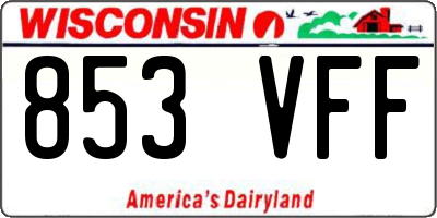 WI license plate 853VFF
