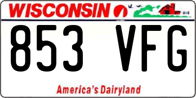 WI license plate 853VFG
