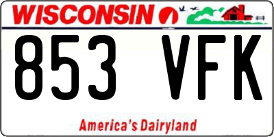 WI license plate 853VFK