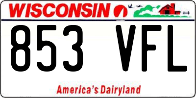 WI license plate 853VFL