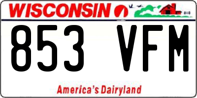 WI license plate 853VFM