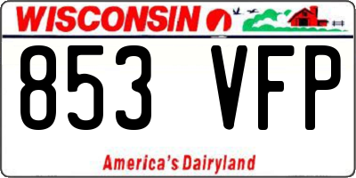 WI license plate 853VFP