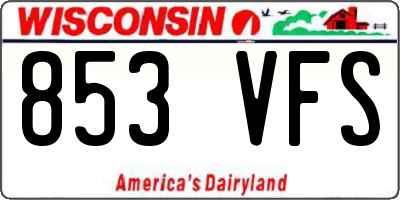 WI license plate 853VFS