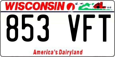 WI license plate 853VFT