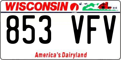 WI license plate 853VFV