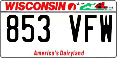 WI license plate 853VFW
