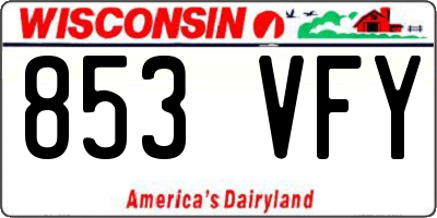 WI license plate 853VFY