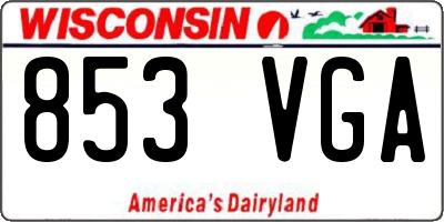 WI license plate 853VGA