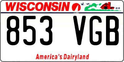 WI license plate 853VGB
