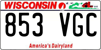 WI license plate 853VGC