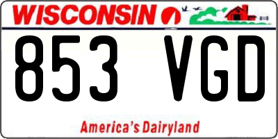 WI license plate 853VGD