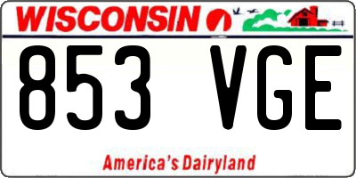 WI license plate 853VGE