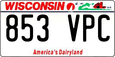 WI license plate 853VPC