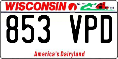 WI license plate 853VPD