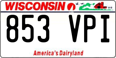 WI license plate 853VPI