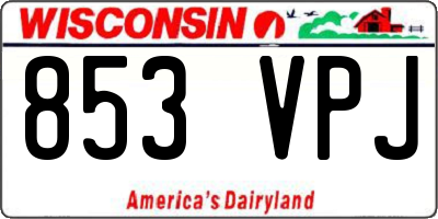 WI license plate 853VPJ